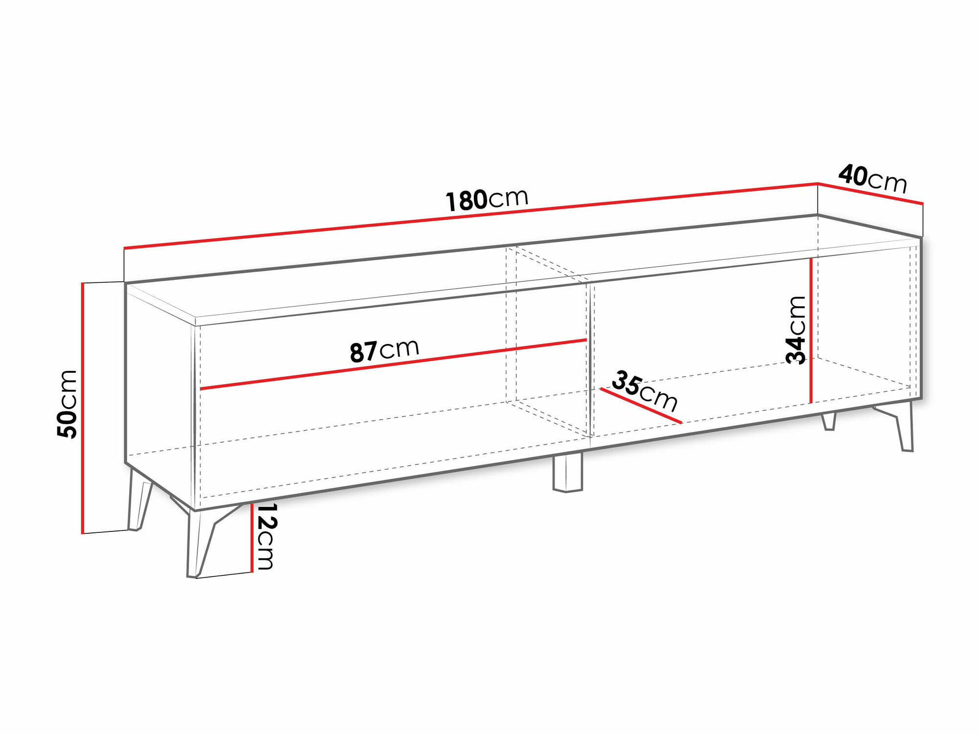 Comodă TV Comfivo Virfera 103 (Alb + Alb lucios)