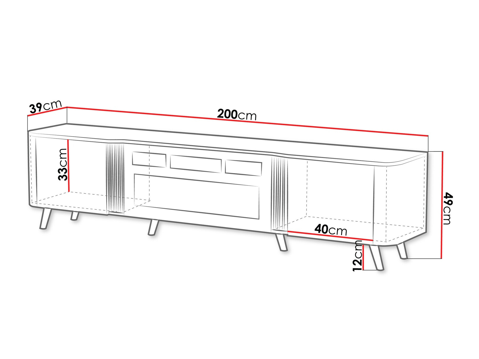 Comodă TV Modus (Cașmir + Negru)