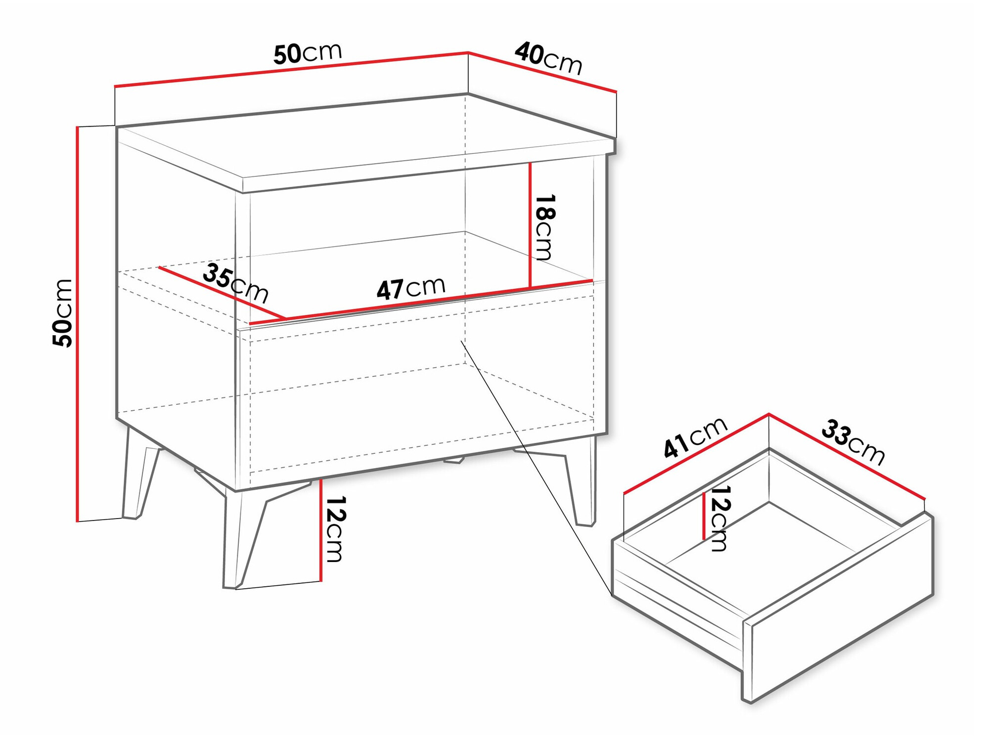 Noptieră Comfivo Arbutus (Bej + Luciu bej)
