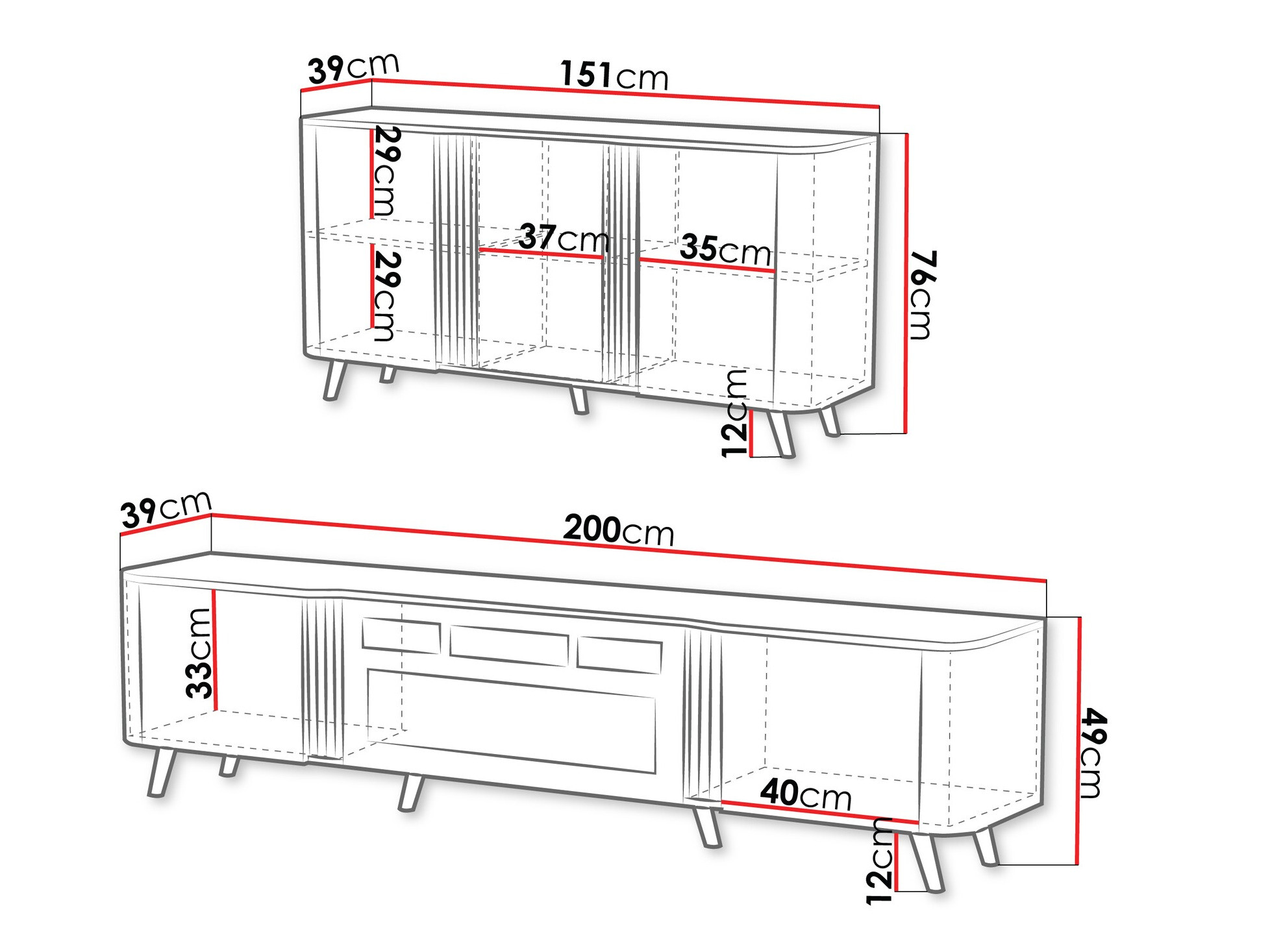 Set de living Modus (Negru + Nuc)