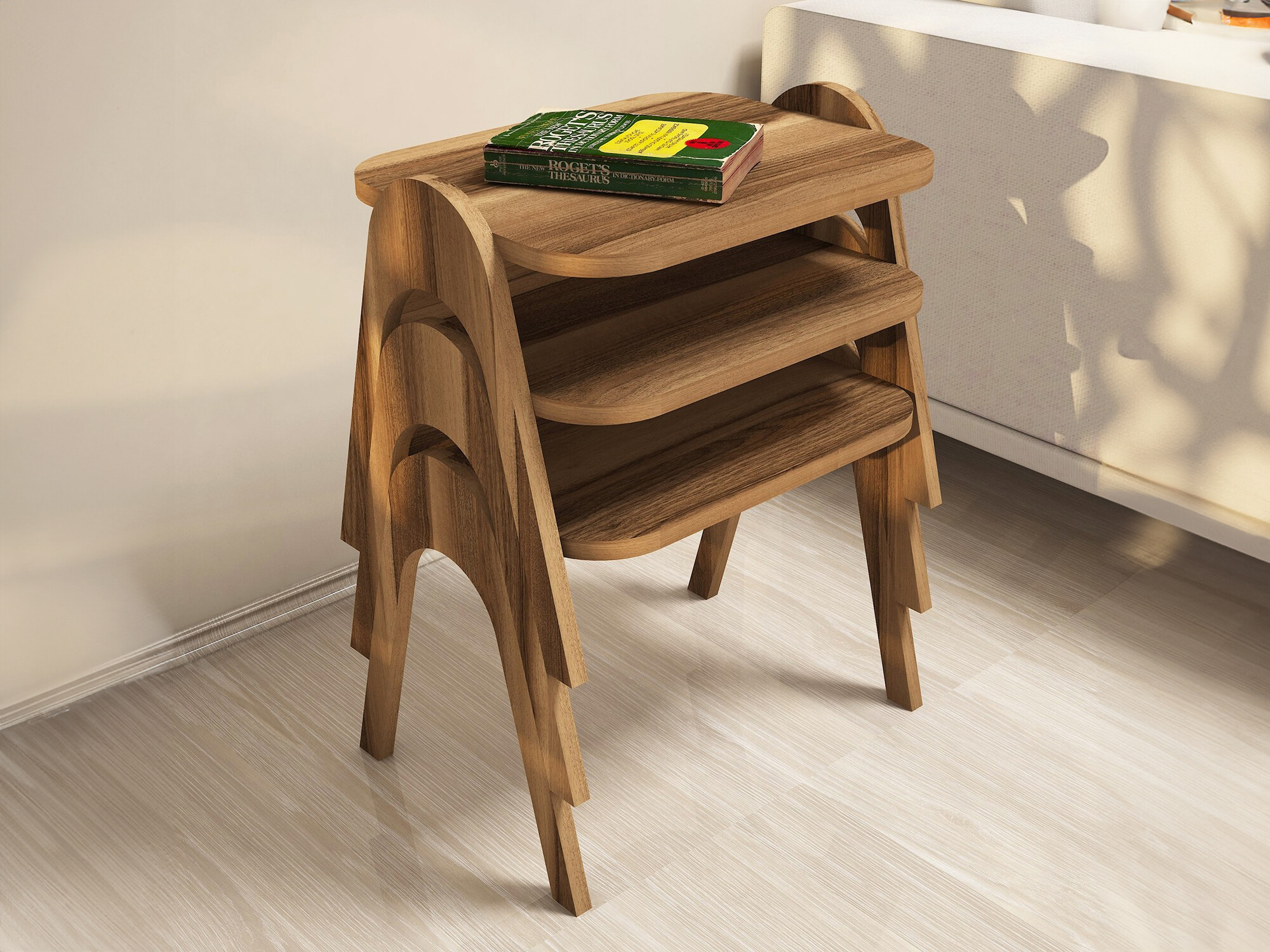 Set măsuțe laterale Kailua 1621 (Nuca)