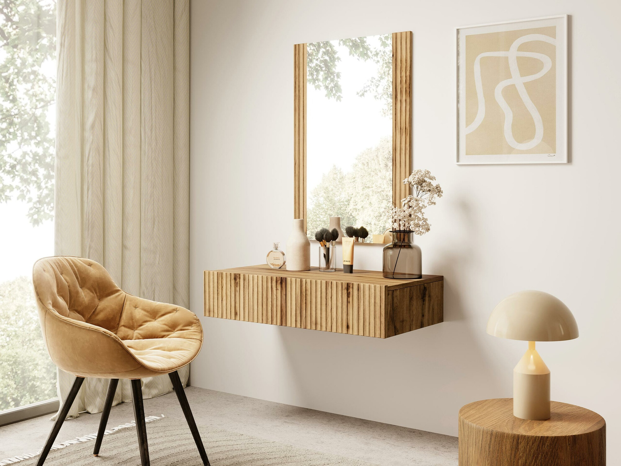 Măsuță de machiaj Comes (Stejar Wotan)