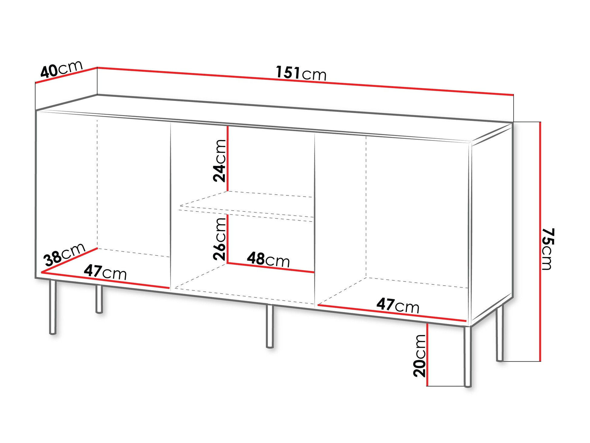 Bufet Evavese 100 (Bej)