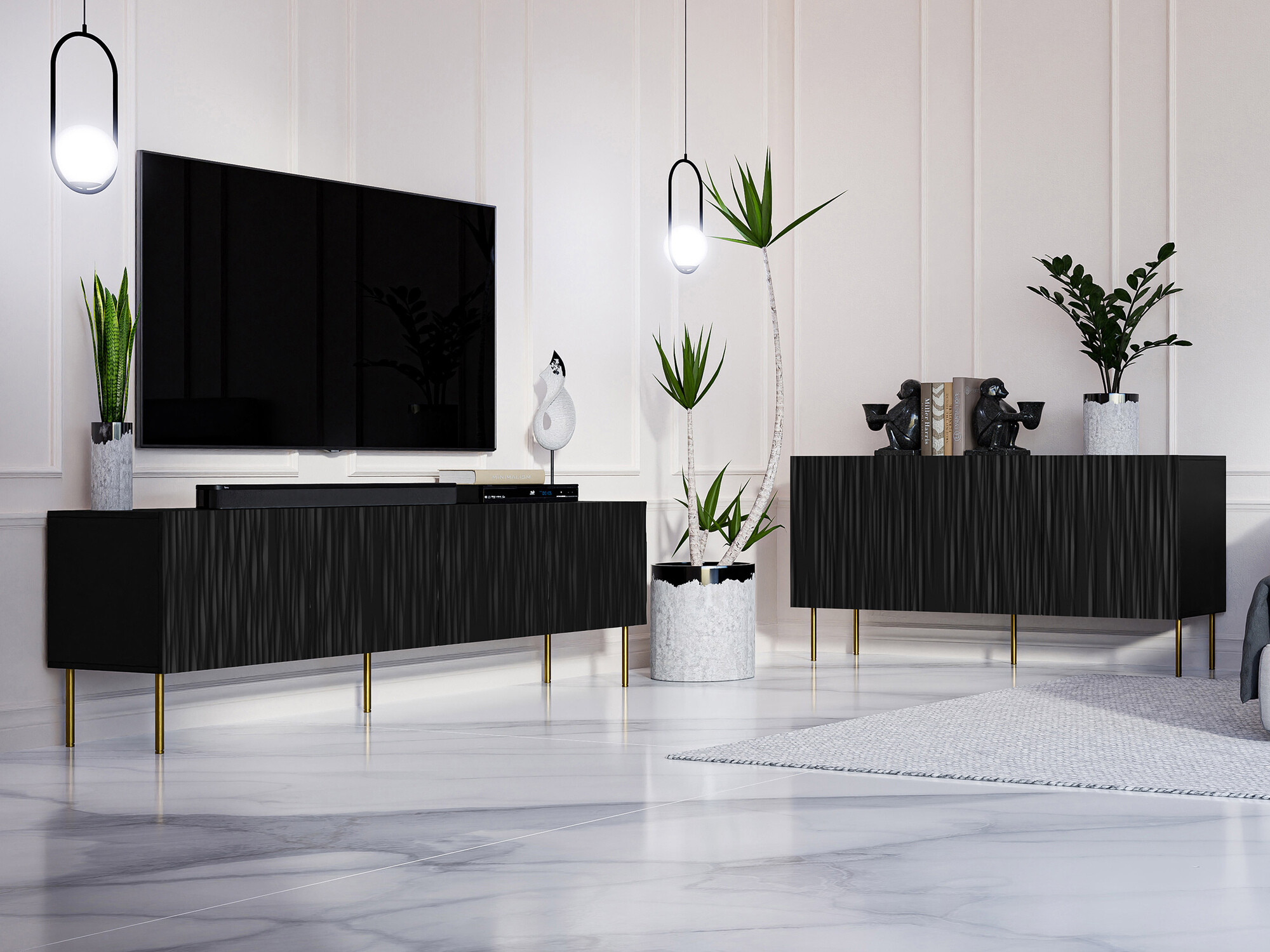 Bufet Lorelbo 100 (Negru + Auriu)