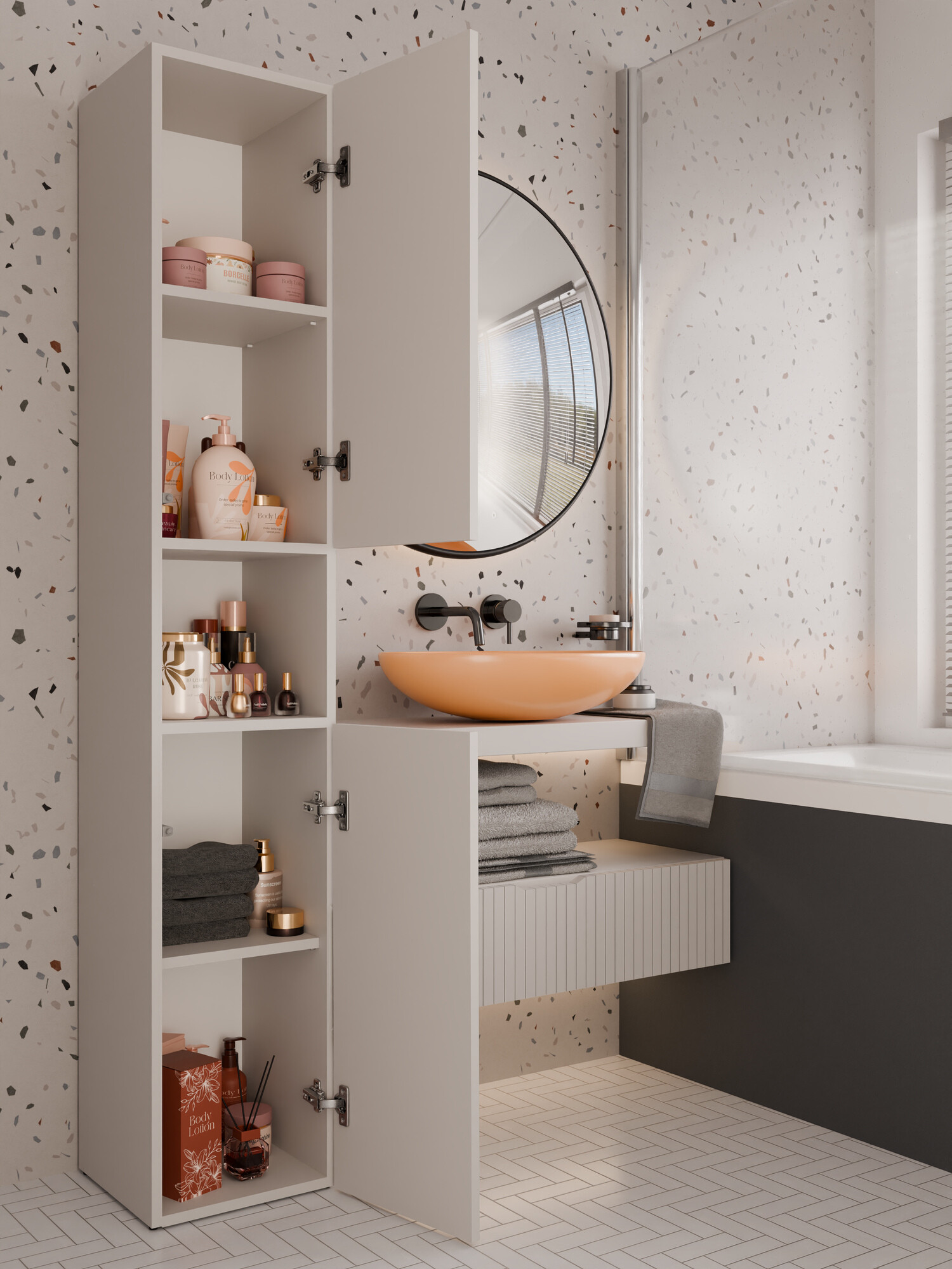 Cabinet de baie neancorat Nolmaru 104 (Cașmir)