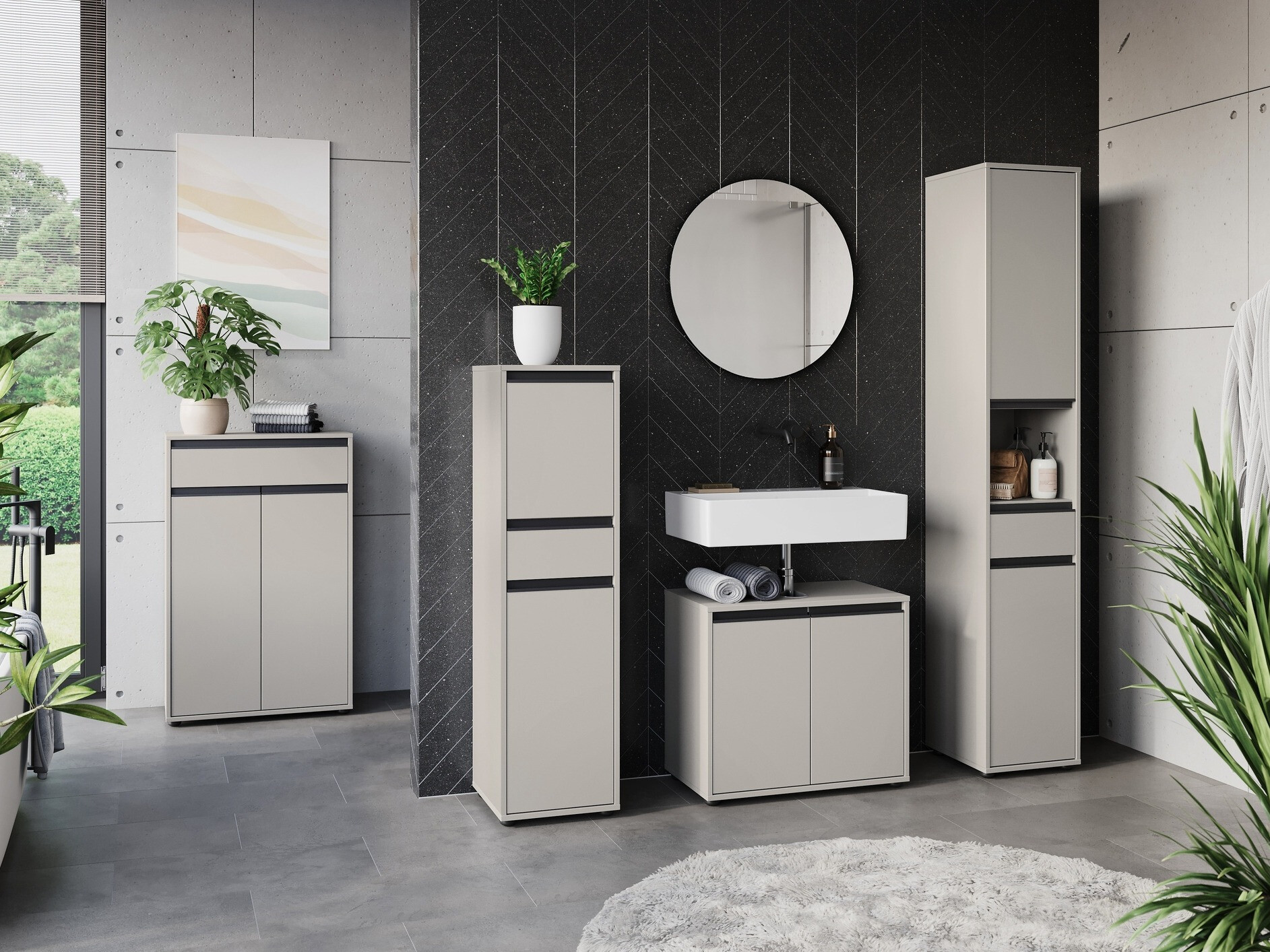 Cabinet de baie neancorat Tensona 102 (Gri deschis)