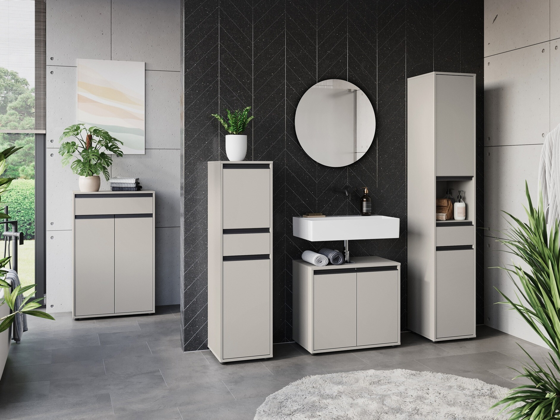 Cabinet de baie neancorat Tensona 103 (Gri deschis)