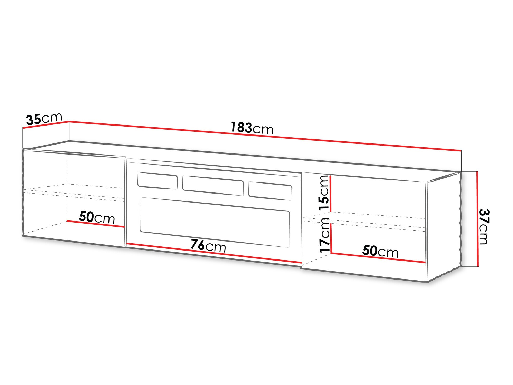 Comodă TV Charlotte 207 (Alb)