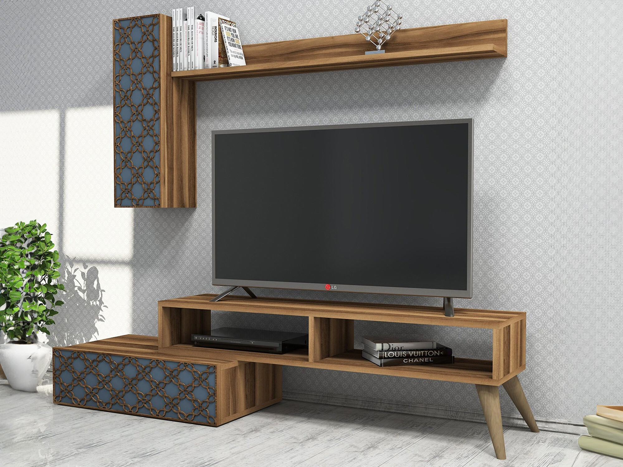 Set de living Kailua 1561 (Nuca + Albastru)