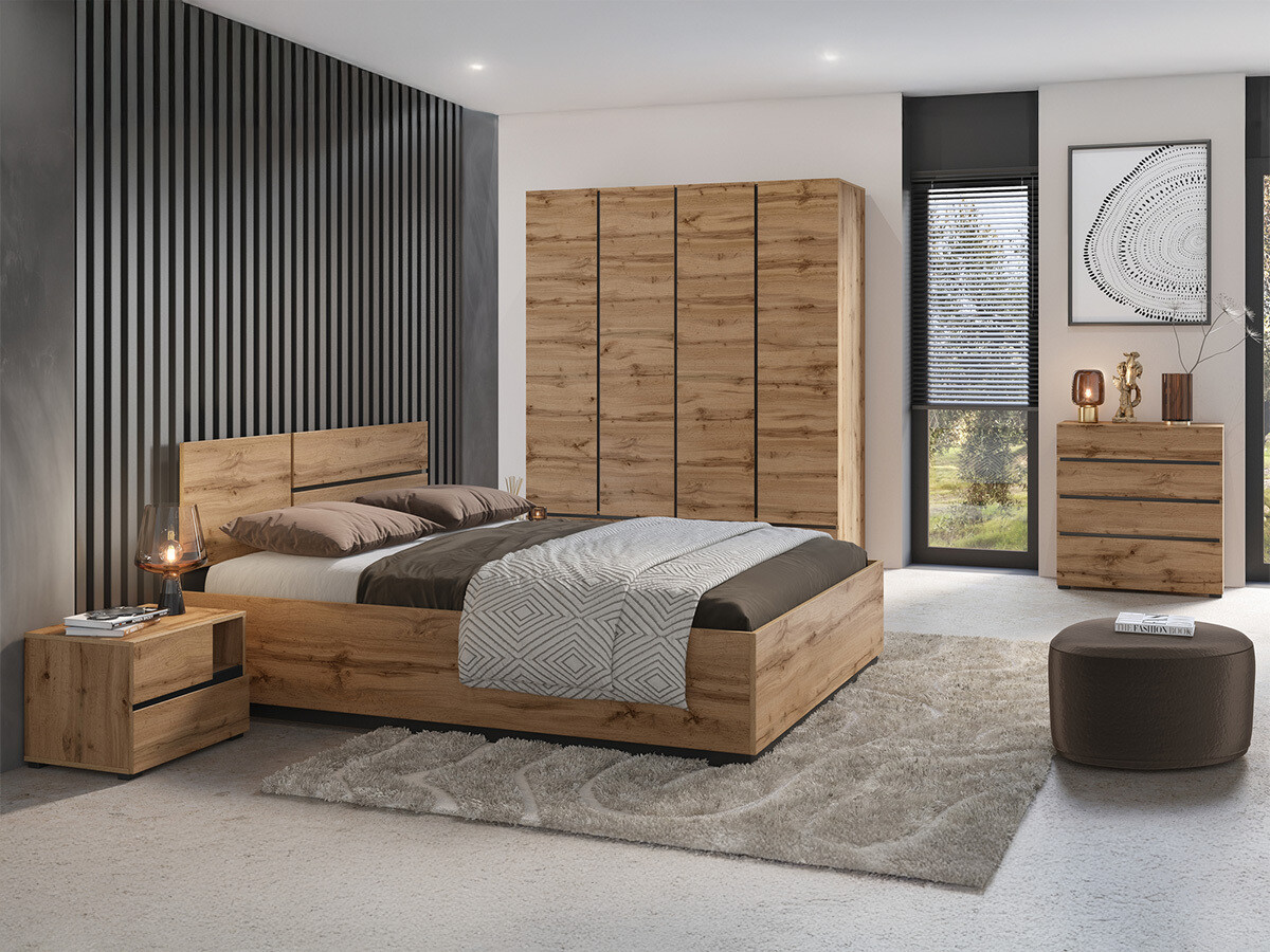 Set dormitor Alfere 124 (Stejar Wotan)
