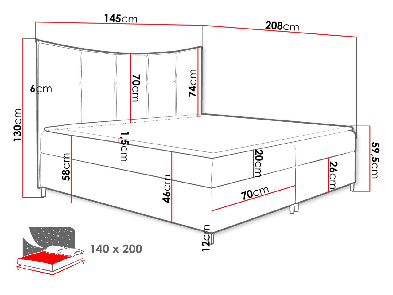 Pat boxspring Fons I (Fresh 33)