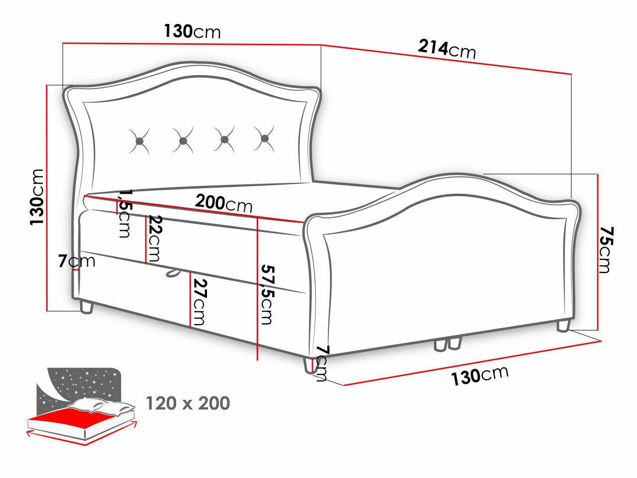 Pat boxspring Oleum I (Casablanca 2308)