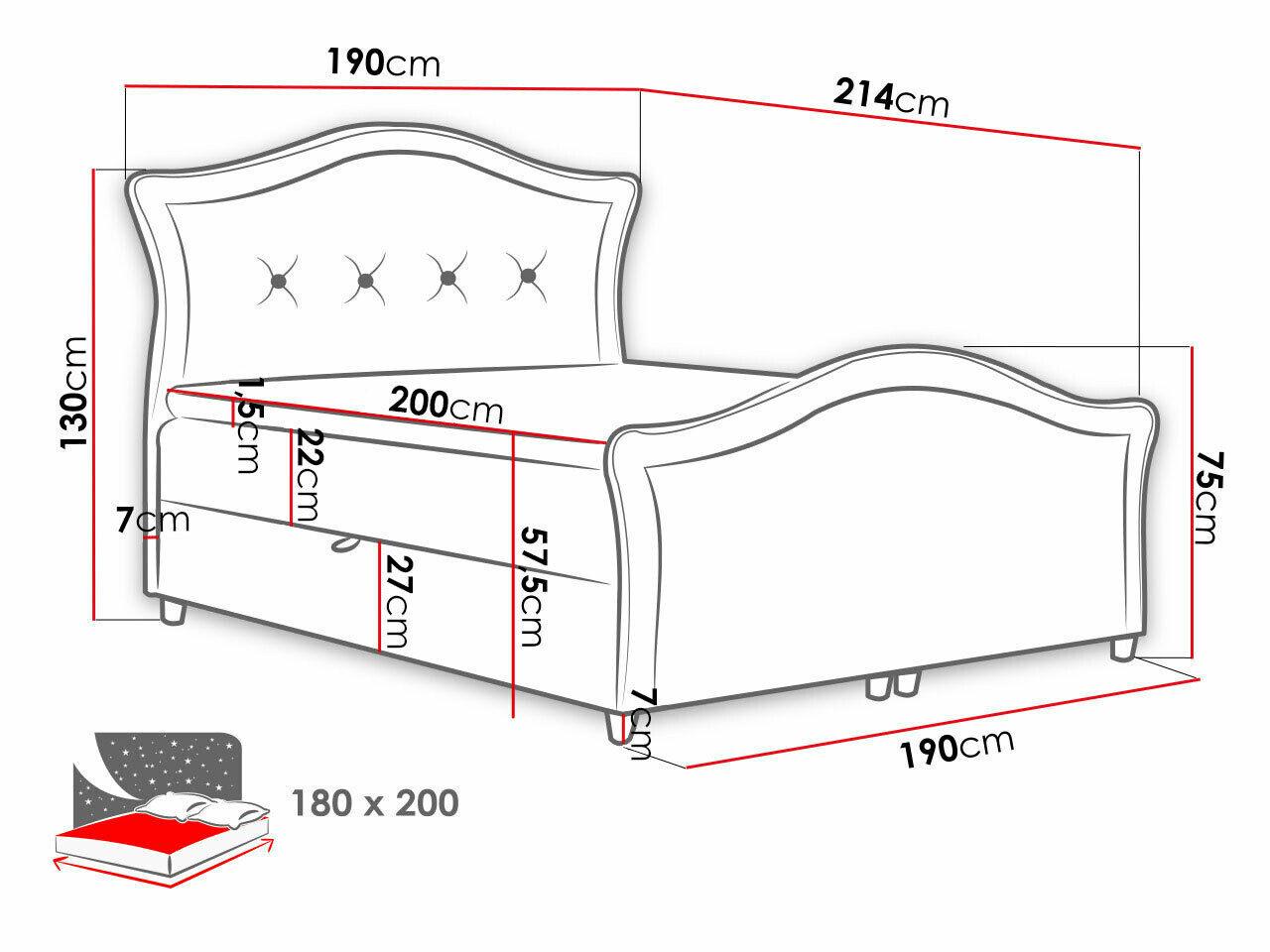 Pat boxspring Oleum I (Velluto 12)