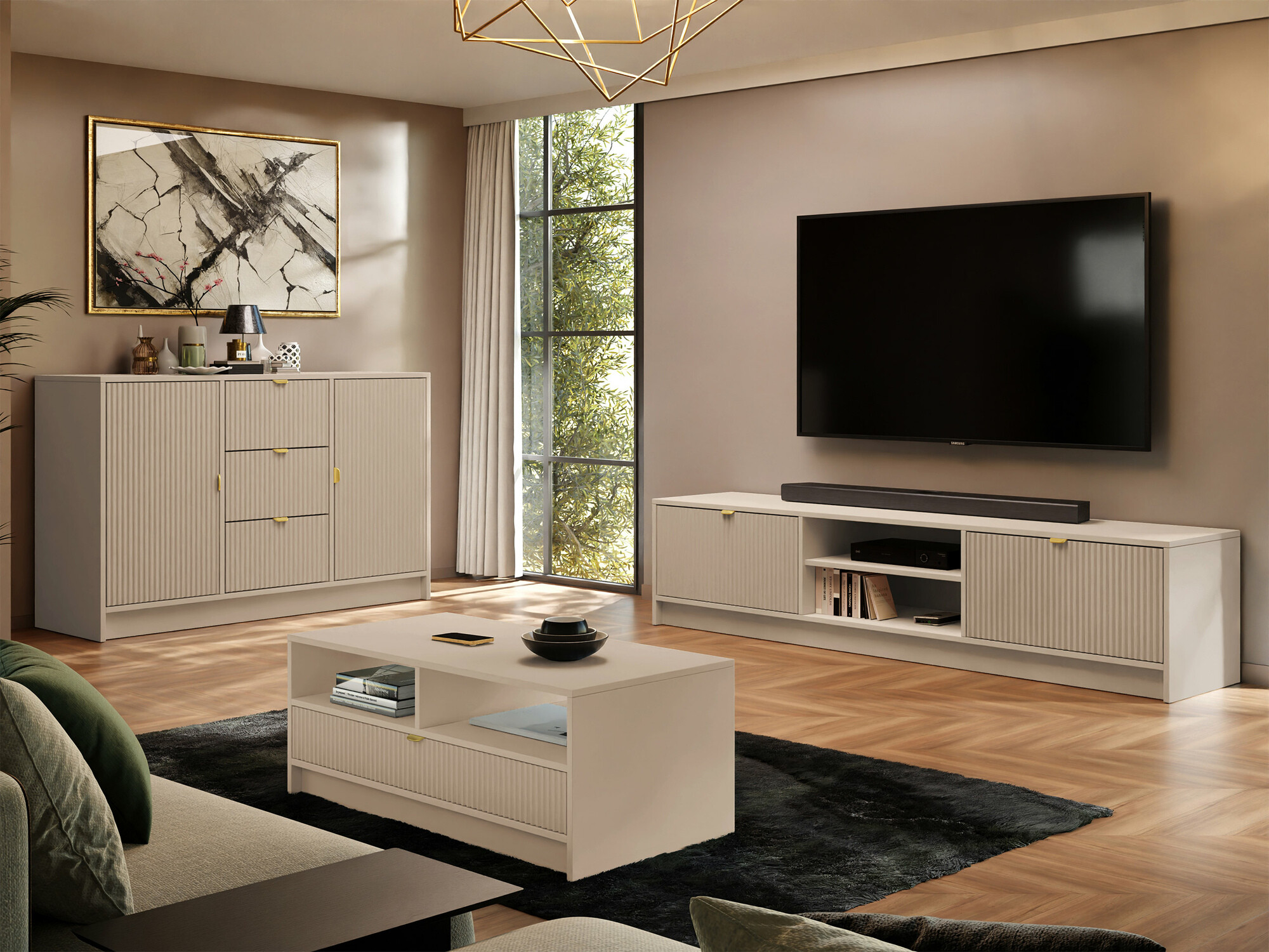 Comodă Comfivo Papilio (Bej)