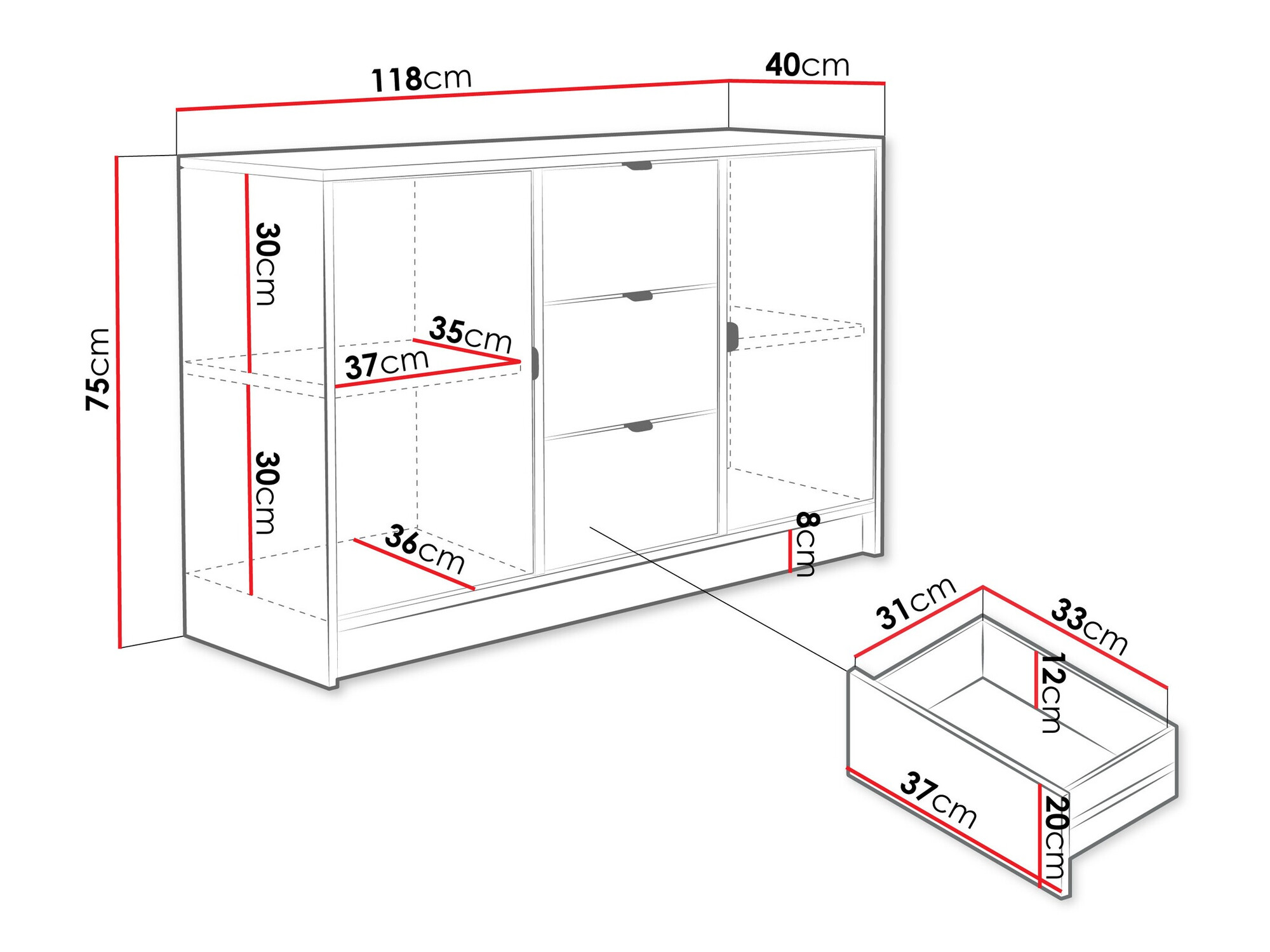 Comodă Comfivo Papilio (Bej)