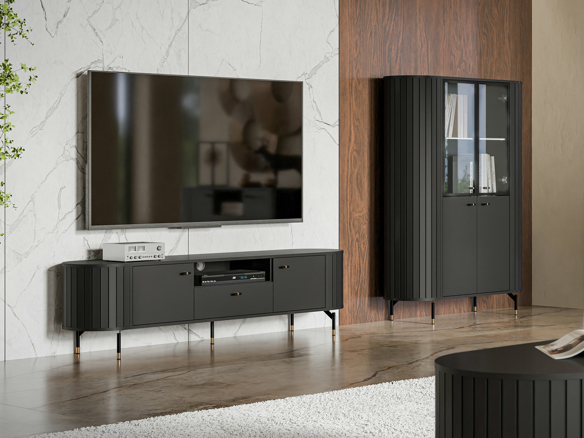 Set de living Novmono 108 (Negru)