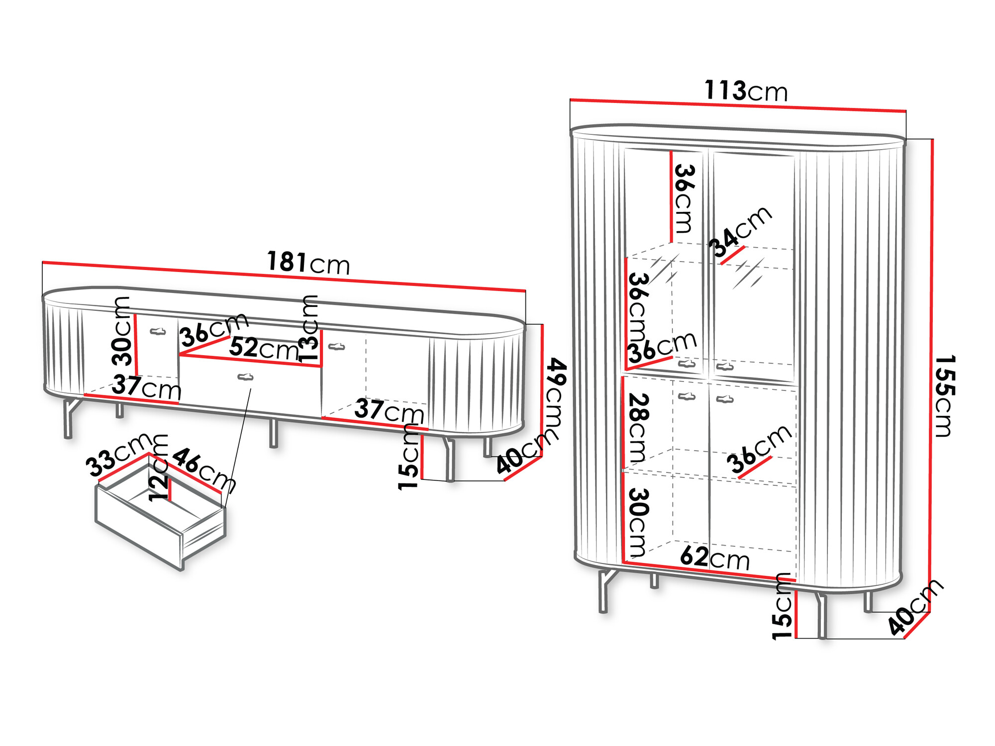 Set de living Novmono 108 (Negru)