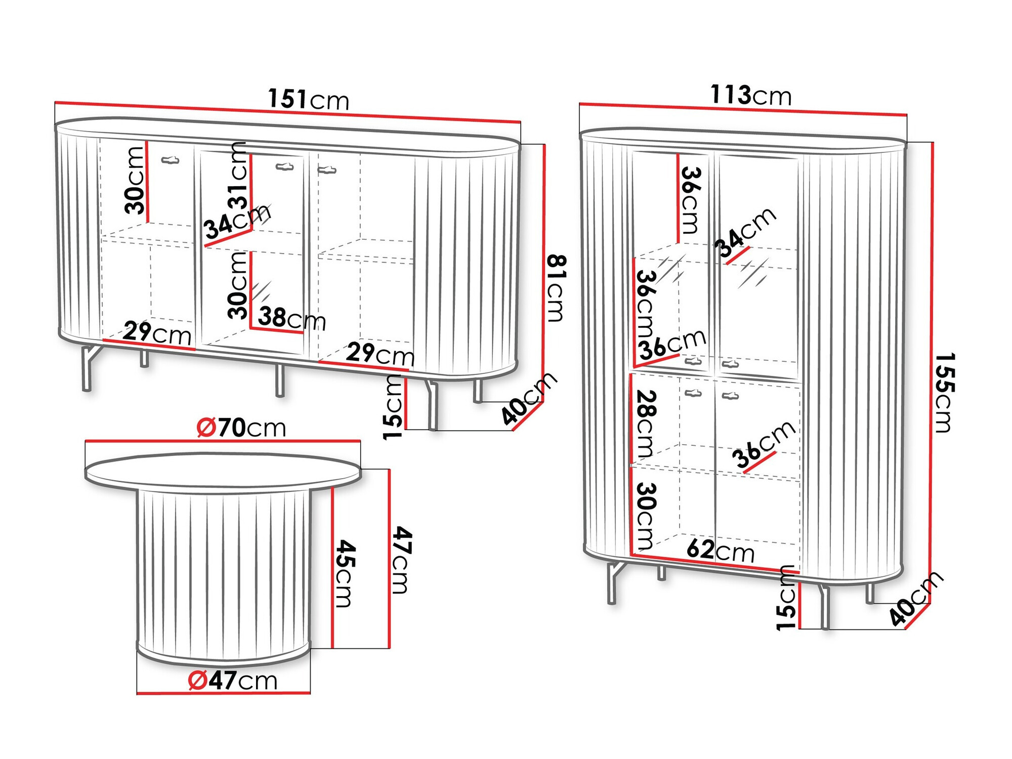 Set de living Novmono 109 (Negru)