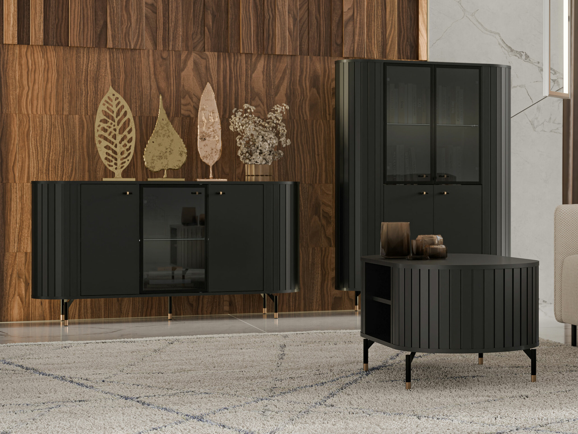 Set de living Novmono 111 (Negru)