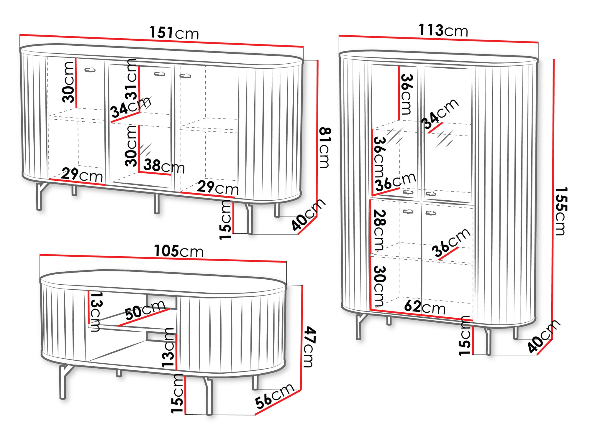 Set de living Novmono 111 (Negru)