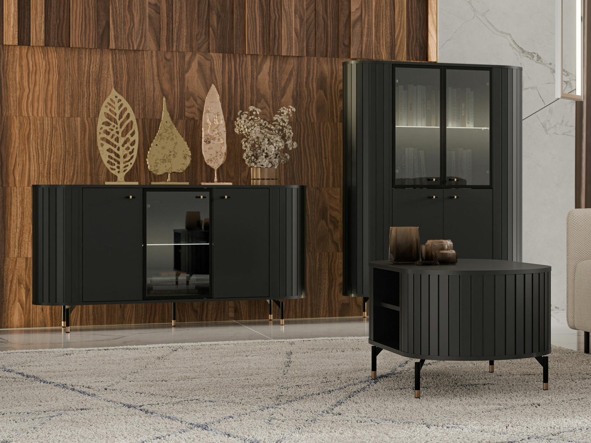 Set de living Novmono 111 (Negru)