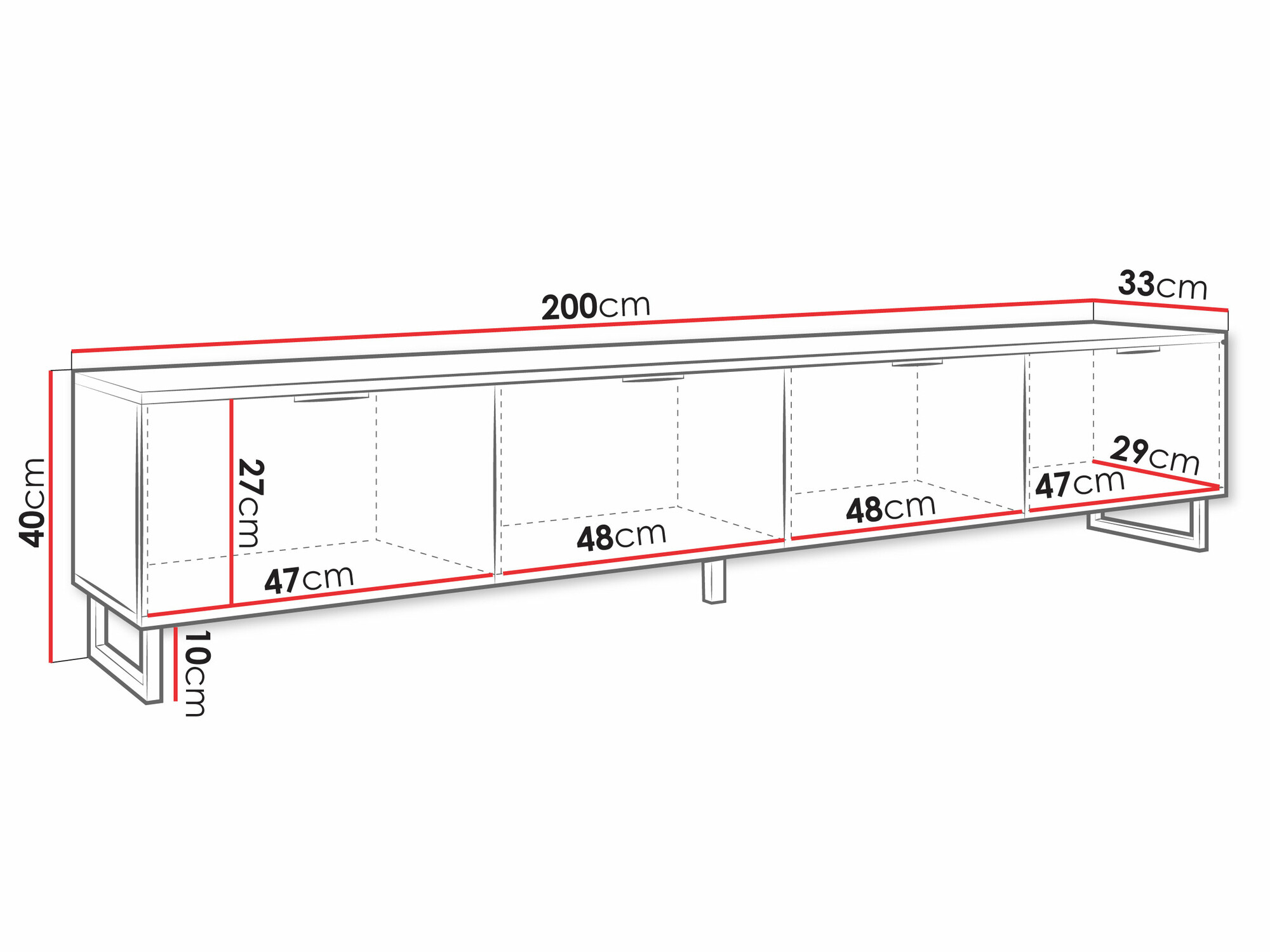 Comodă TV Scientia II (Negru + Grafit)