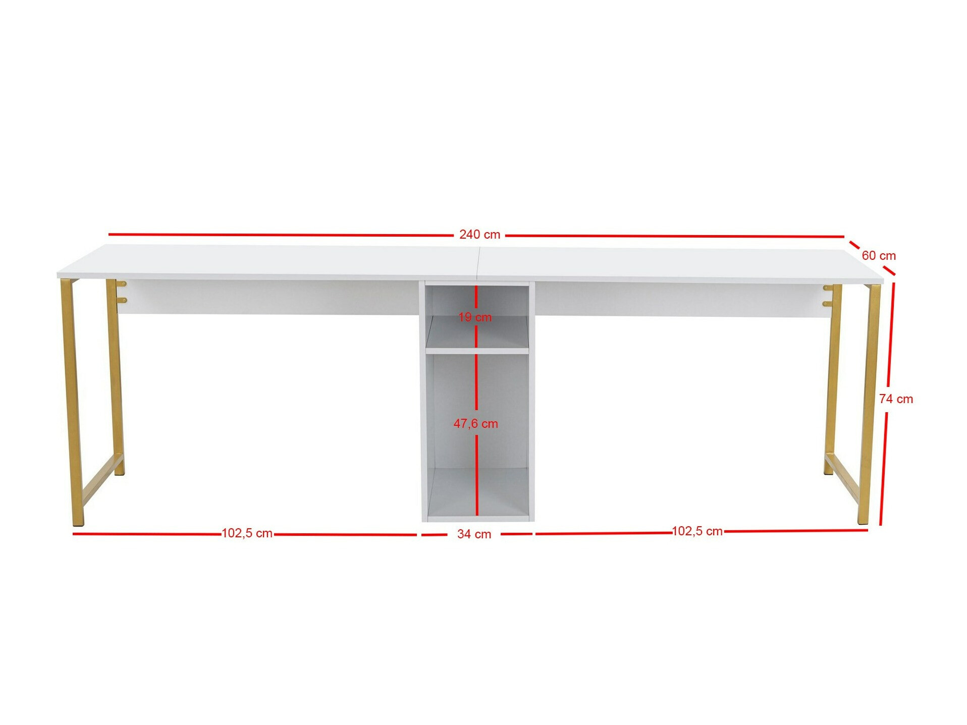 Birou Novato 101 (Alb + Auriu)