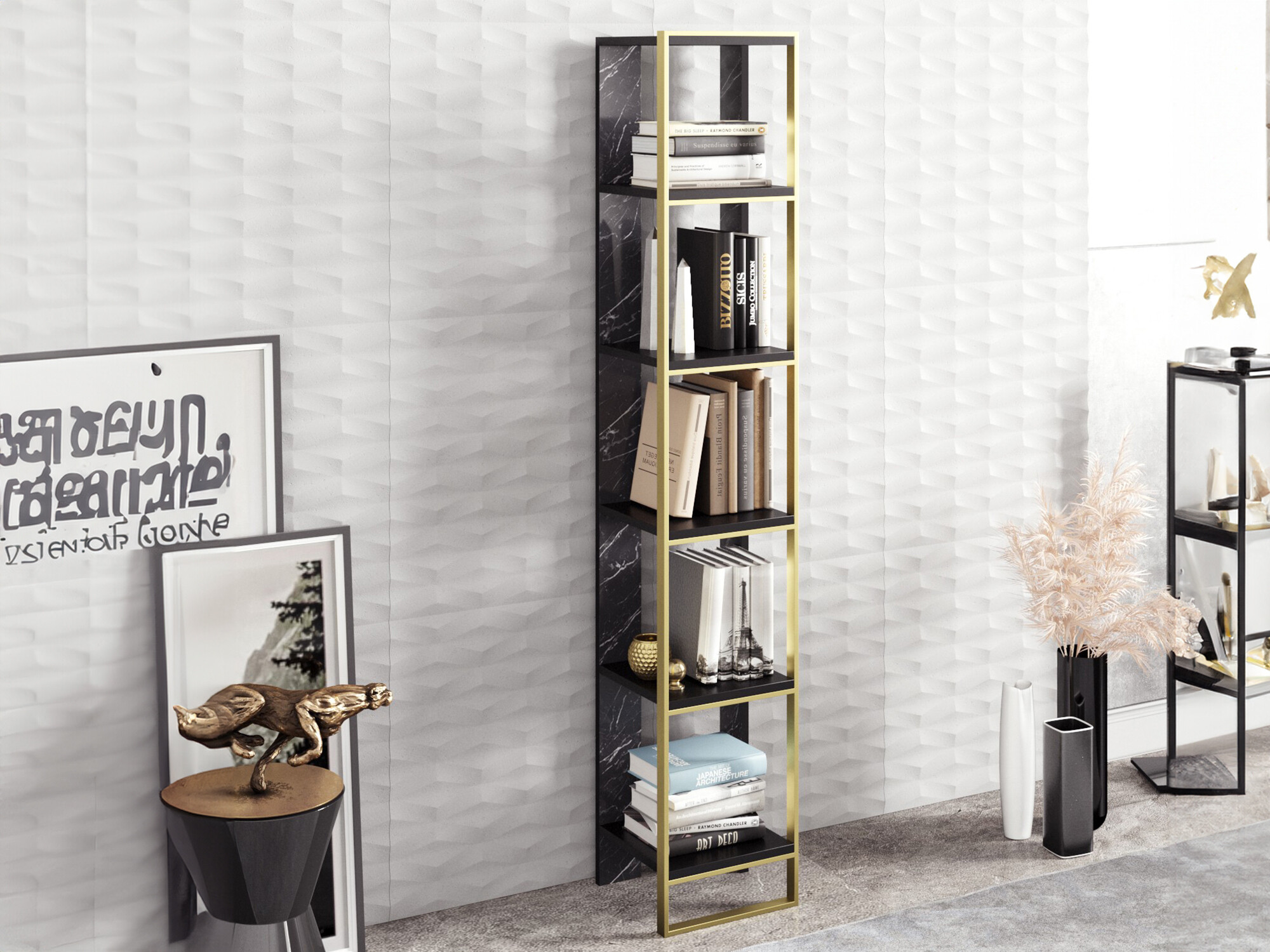 Raft Kailua 1092 (Marmură neagră + Auriu)