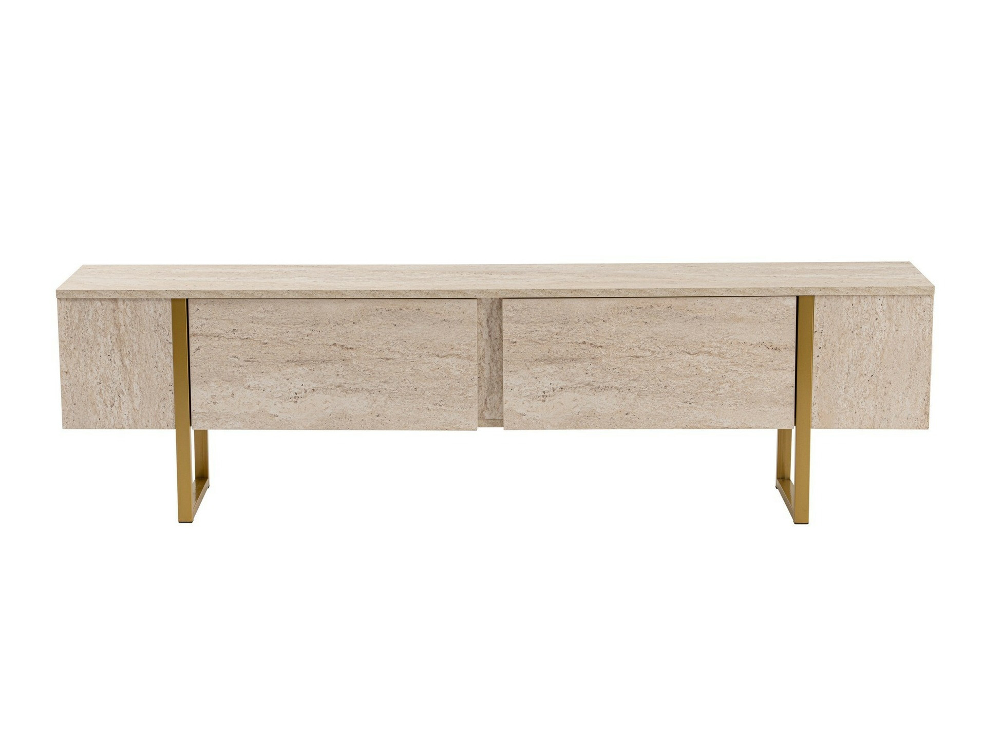 Comodă TV Novato 105 (Deschis Travertine + Auriu)