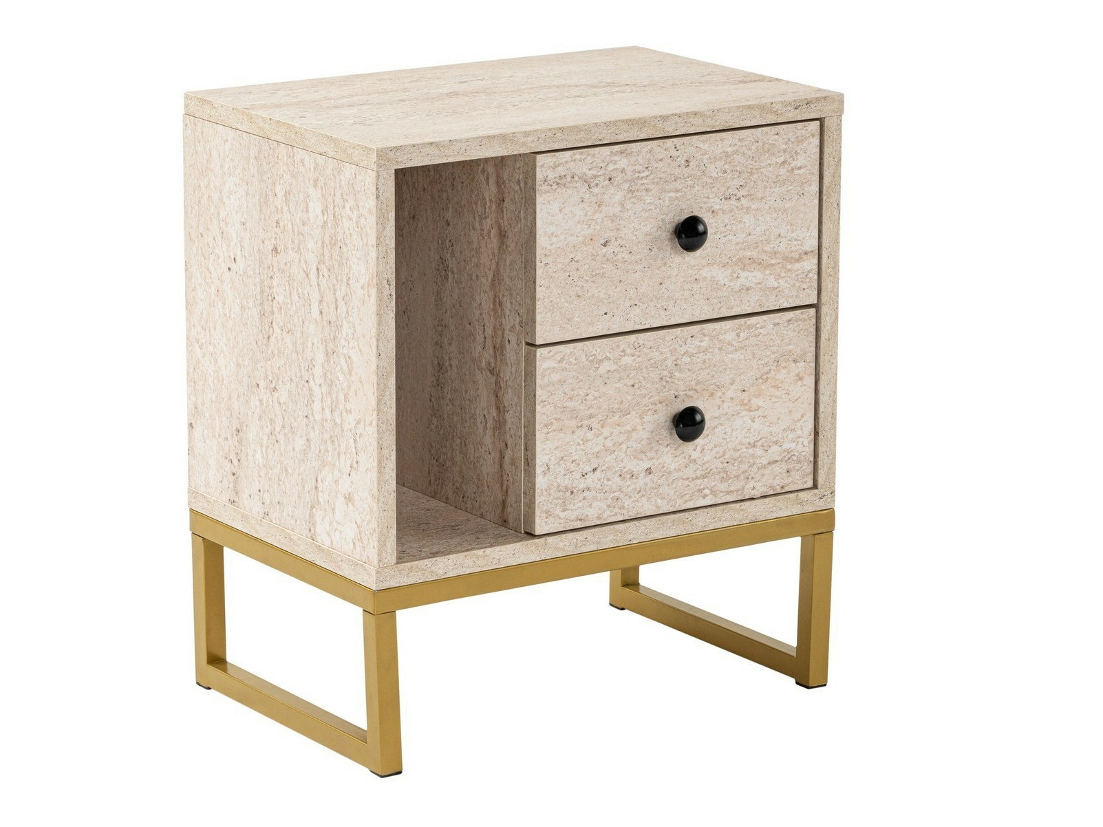 Noptieră Novato 109 (Deschis Travertine + Auriu)