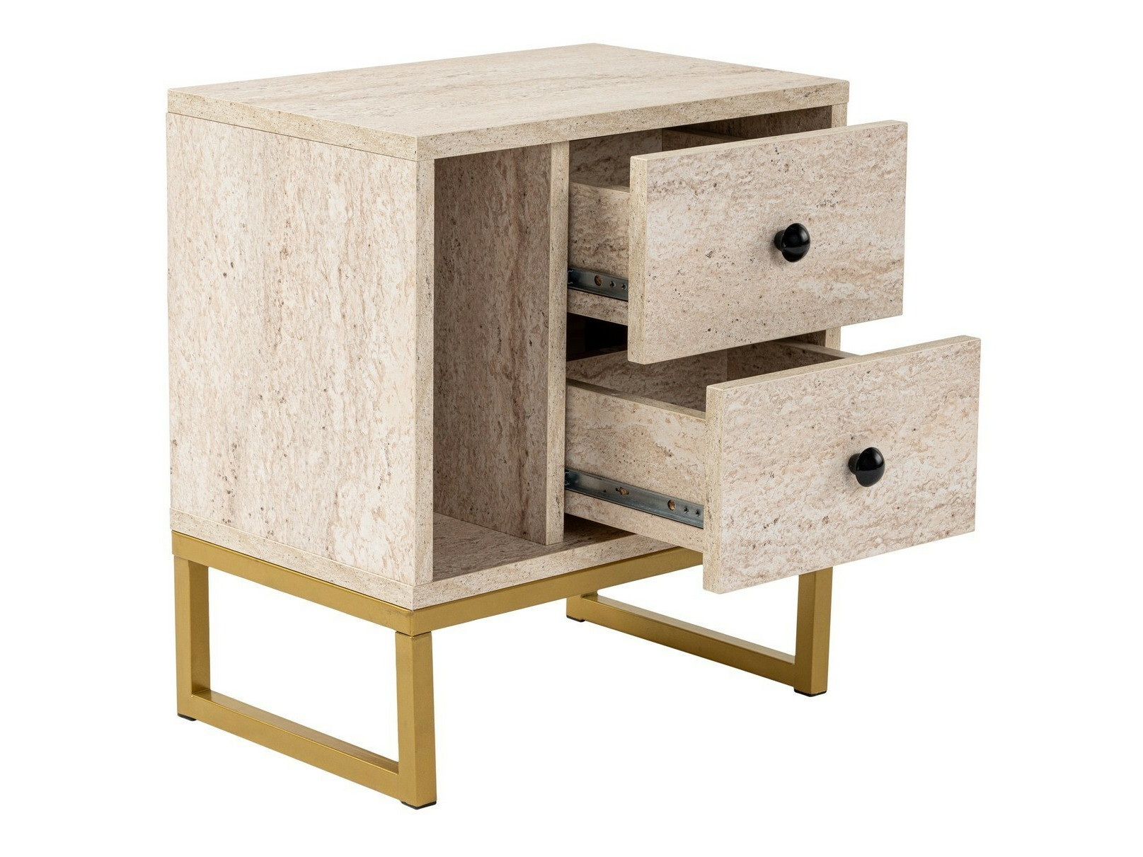 Noptieră Novato 109 (Deschis Travertine + Auriu)