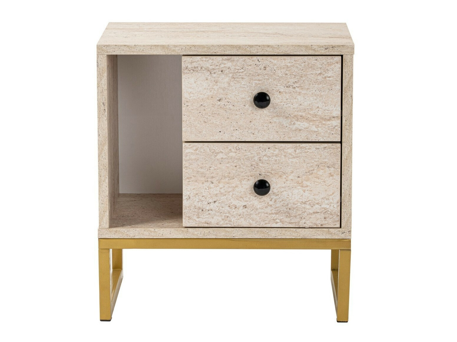 Noptieră Novato 109 (Deschis Travertine + Auriu)