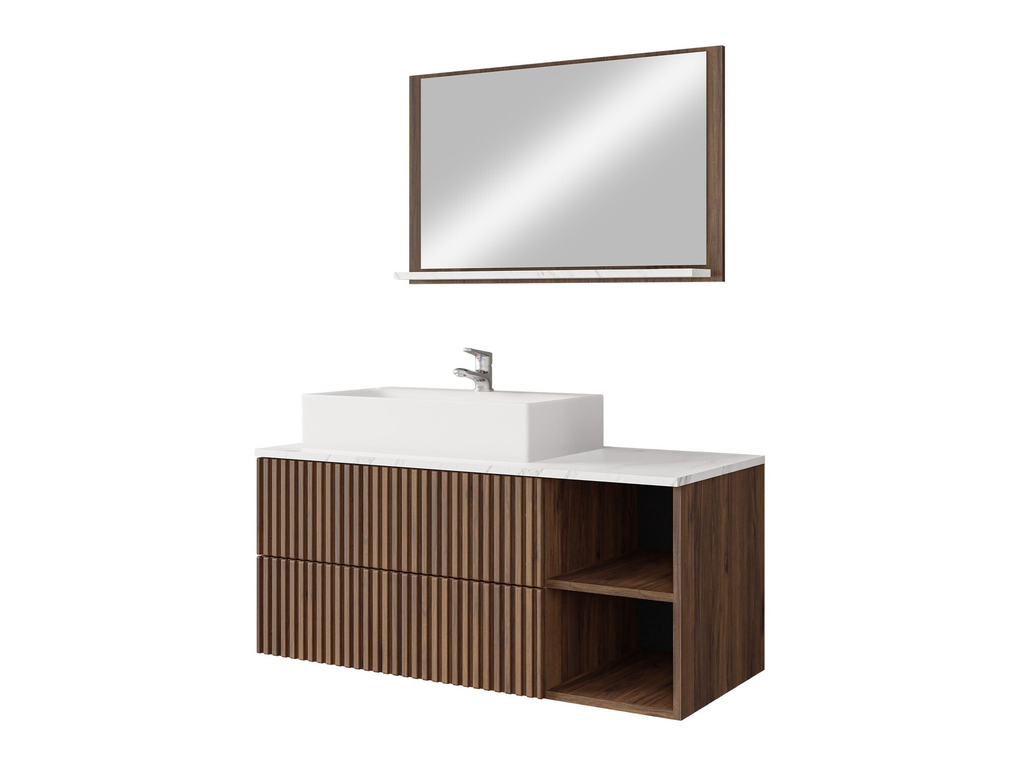 Set baie Nauta (Nuc + Marmură albă)