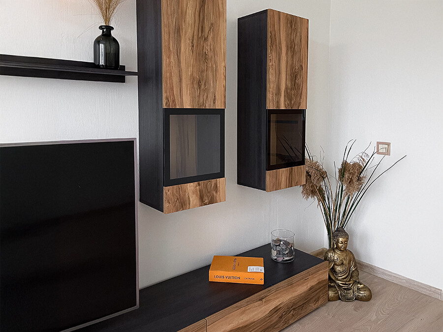 Set de living Serodeu 100 (Nuc + Maro închis)