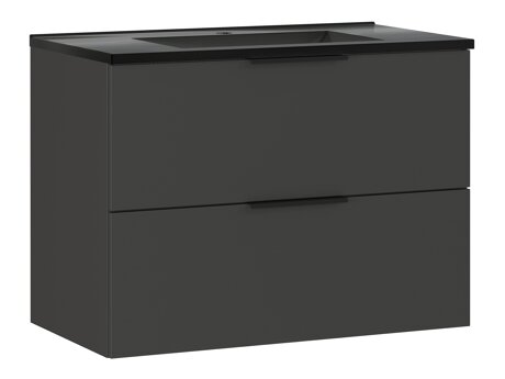 Cabinet atârnat pentru baie Temeli 108 (Grafit + Negru)