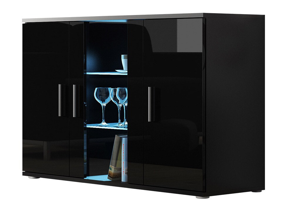 Bufet Tornola 106 (Negru + Negru lucios)
