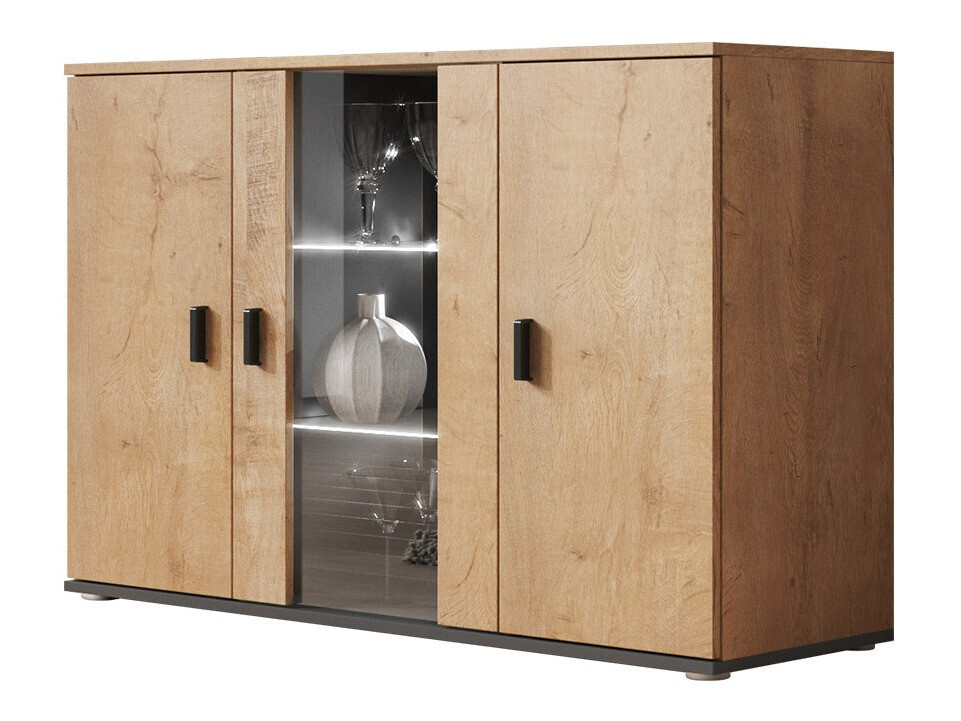 Bufet Tornola 106 (Stejar lefkas + Negru)