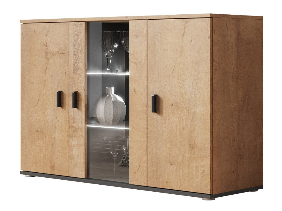 Bufet Tornola 106 (Stejar lefkas + Negru)