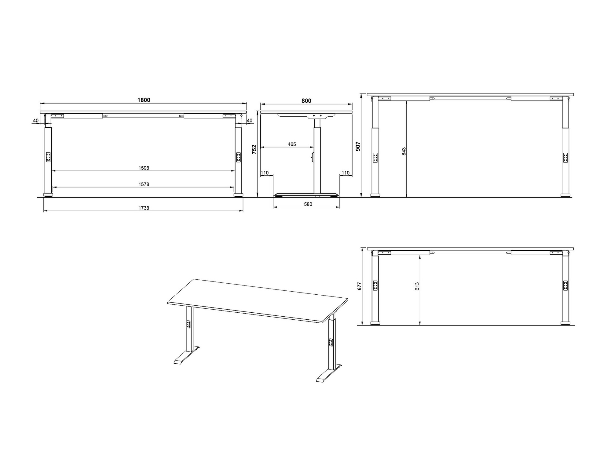 Birou Vesbeno 111 (Cașmir + Negru)