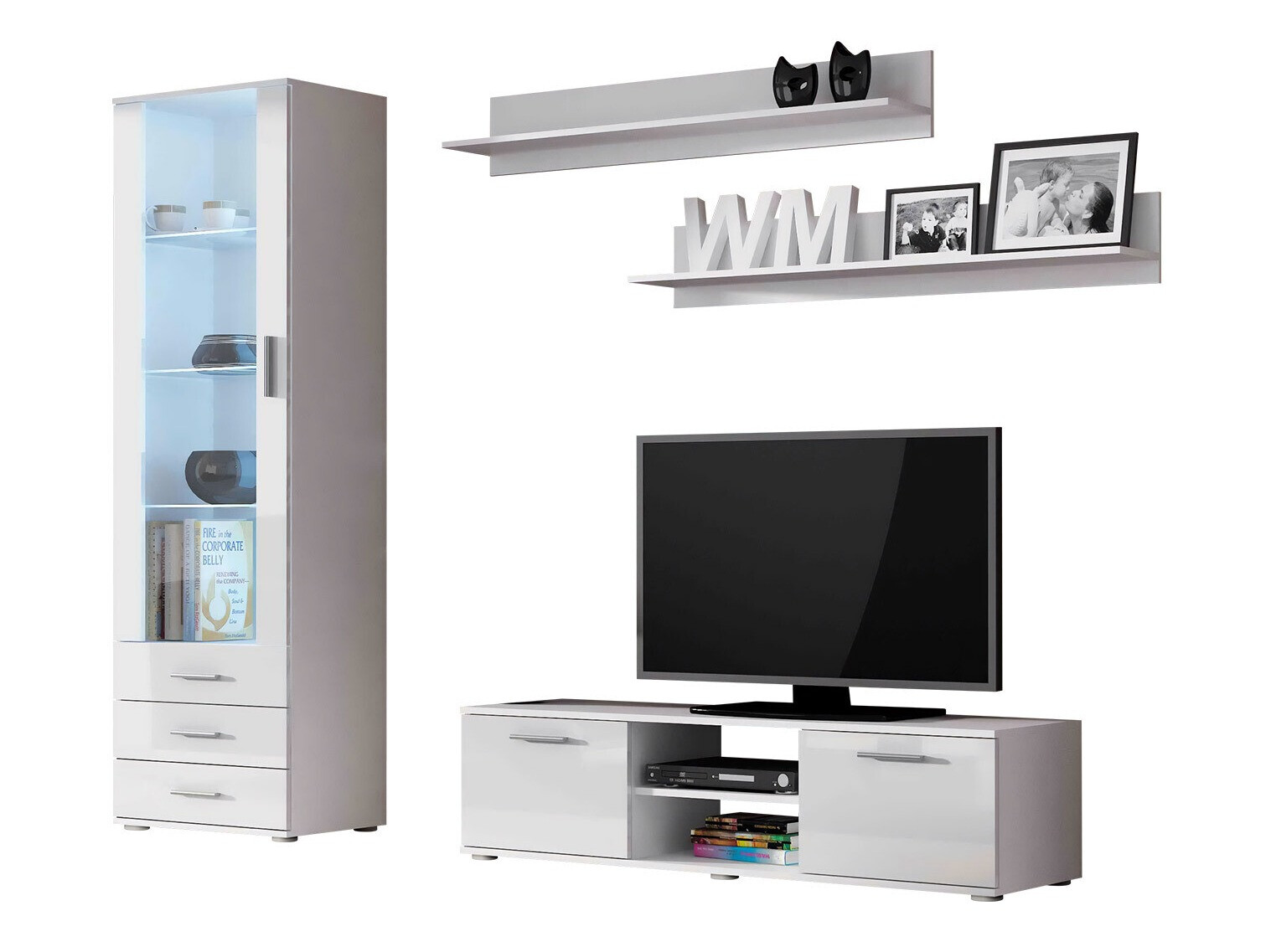 Set de living Tornola 110 (Alb + Alb lucios)