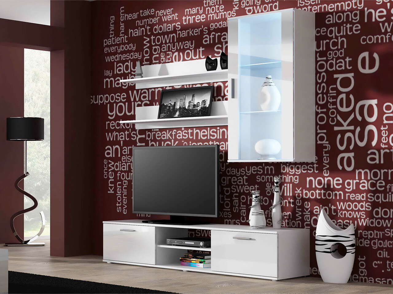 Set de living Tornola 113 (Alb + Alb lucios)
