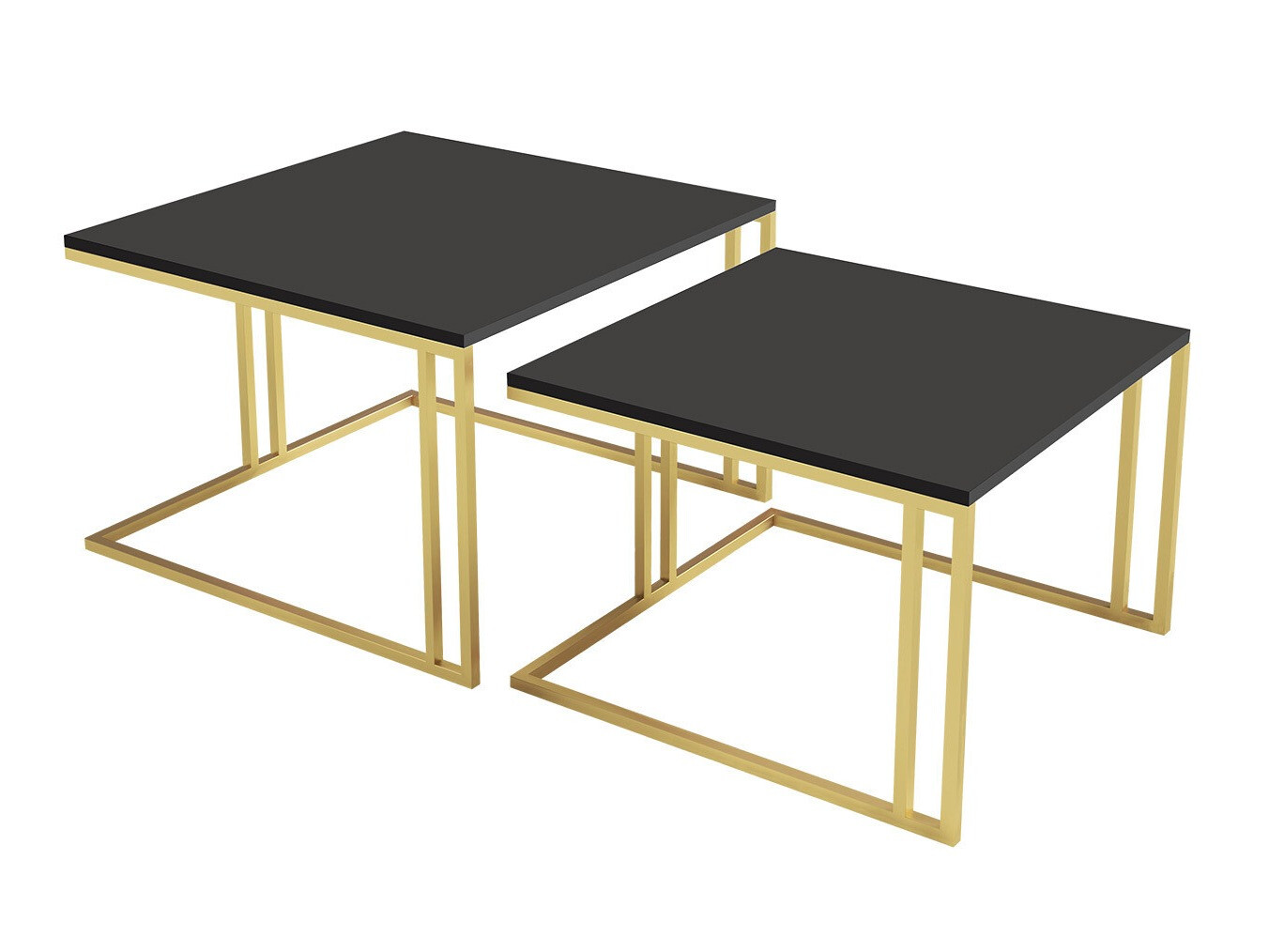 Set de măsuțe de cafea Oswego 110 (Negru + Auriu)