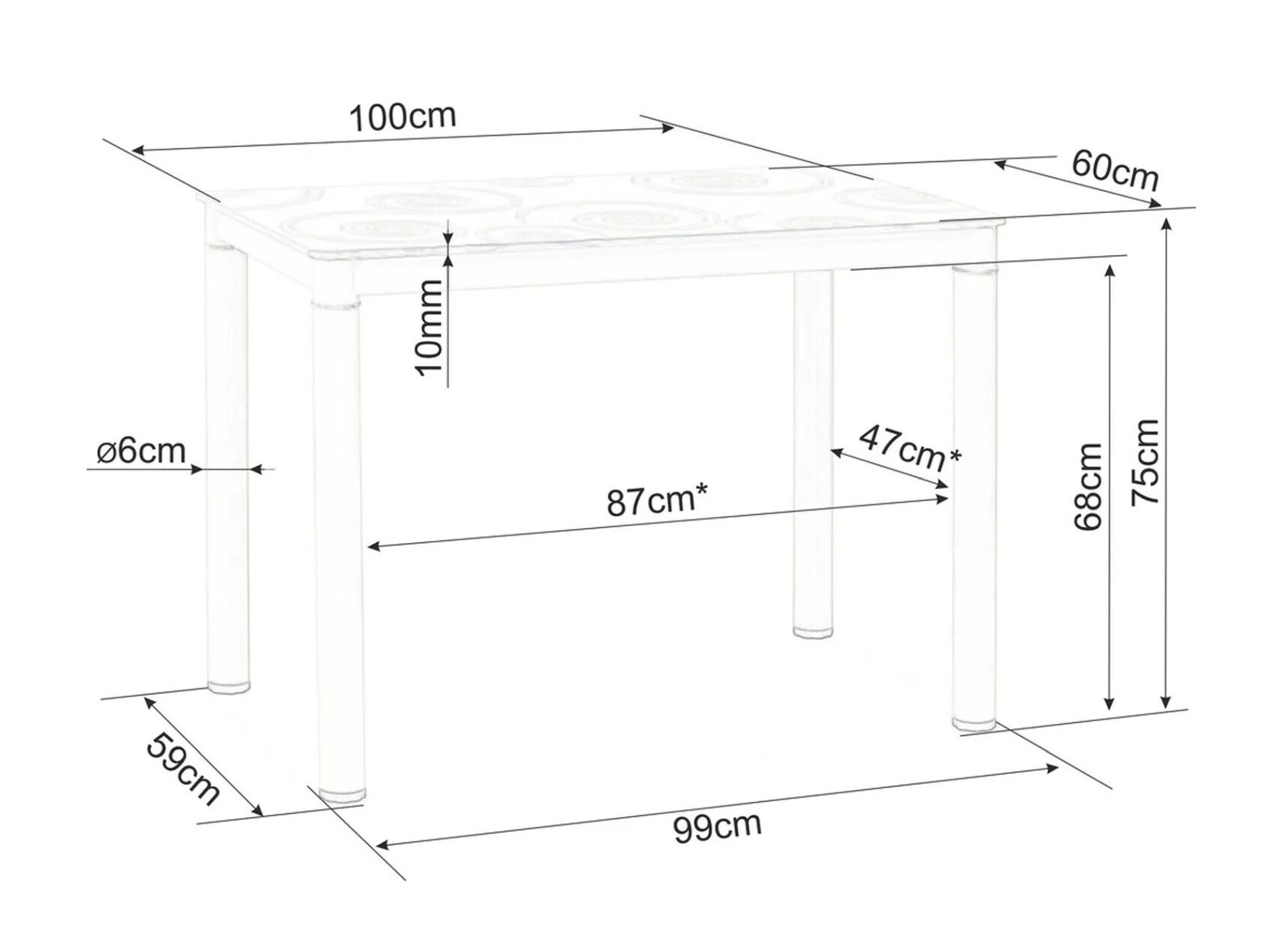 Masă Detroit 604 (Crem)