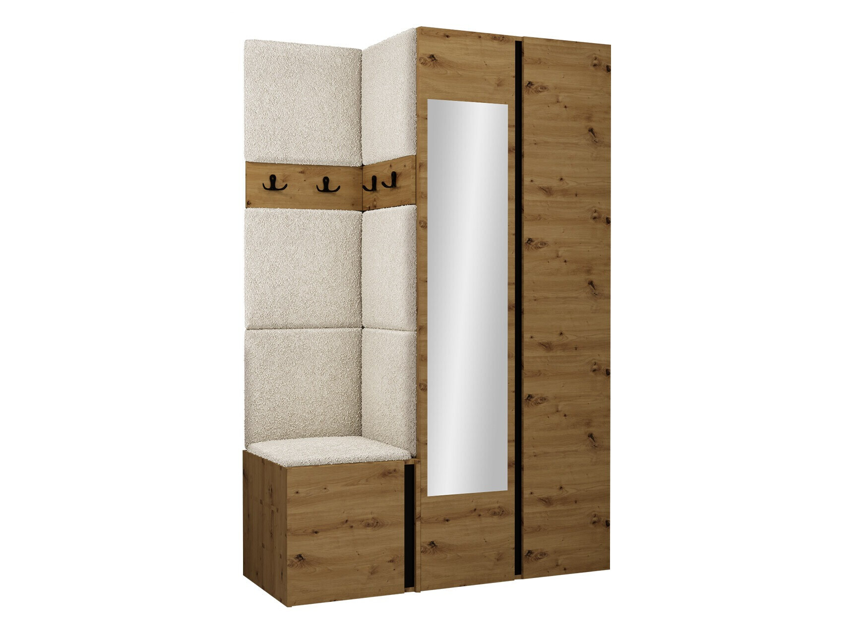 Set de hol Pinis XXVI (Stejar artizan + Negru)