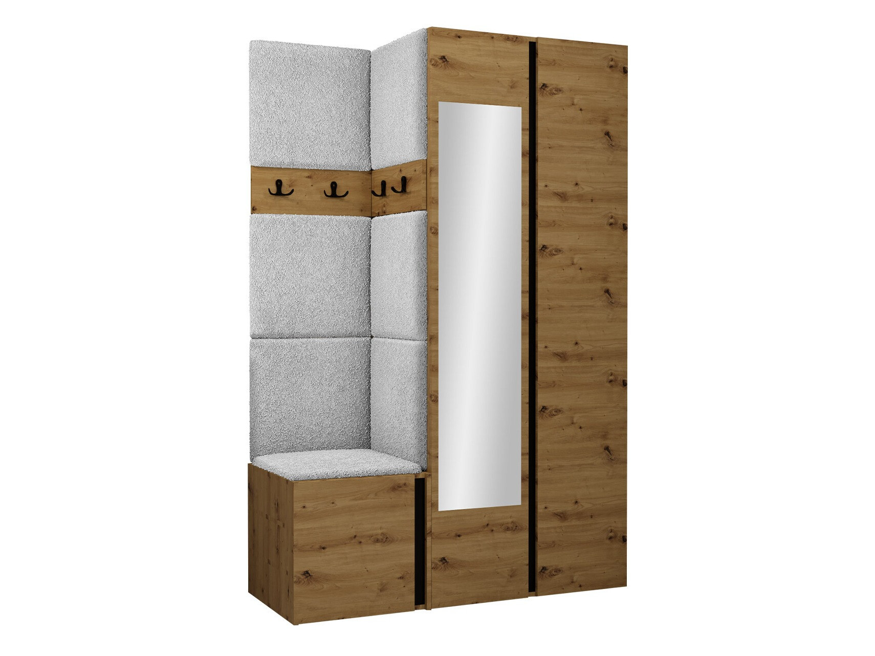 Set de hol Pinis XXVI (Stejar artizan + Negru)