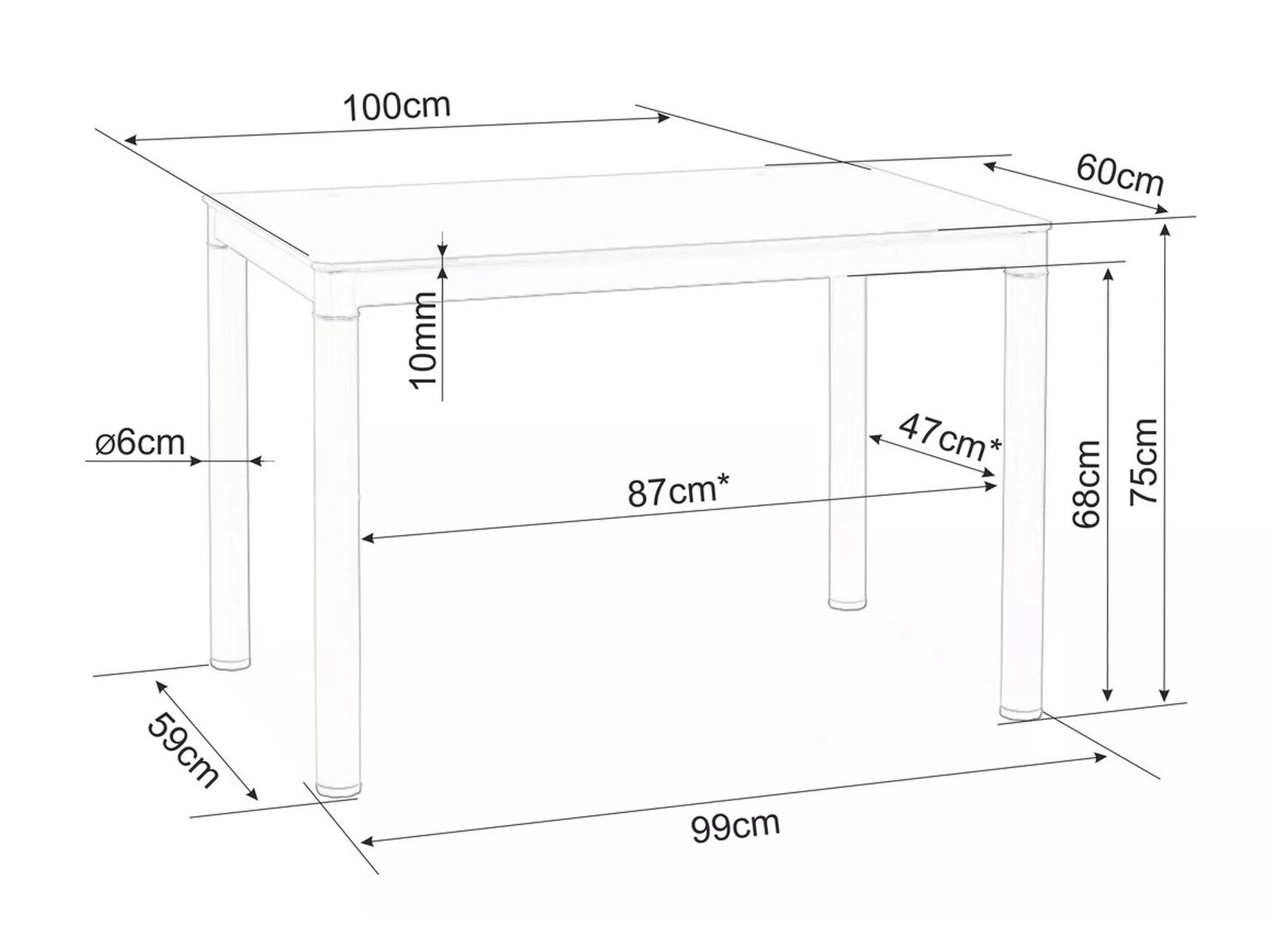 Masa Detroit 608 (Gri)