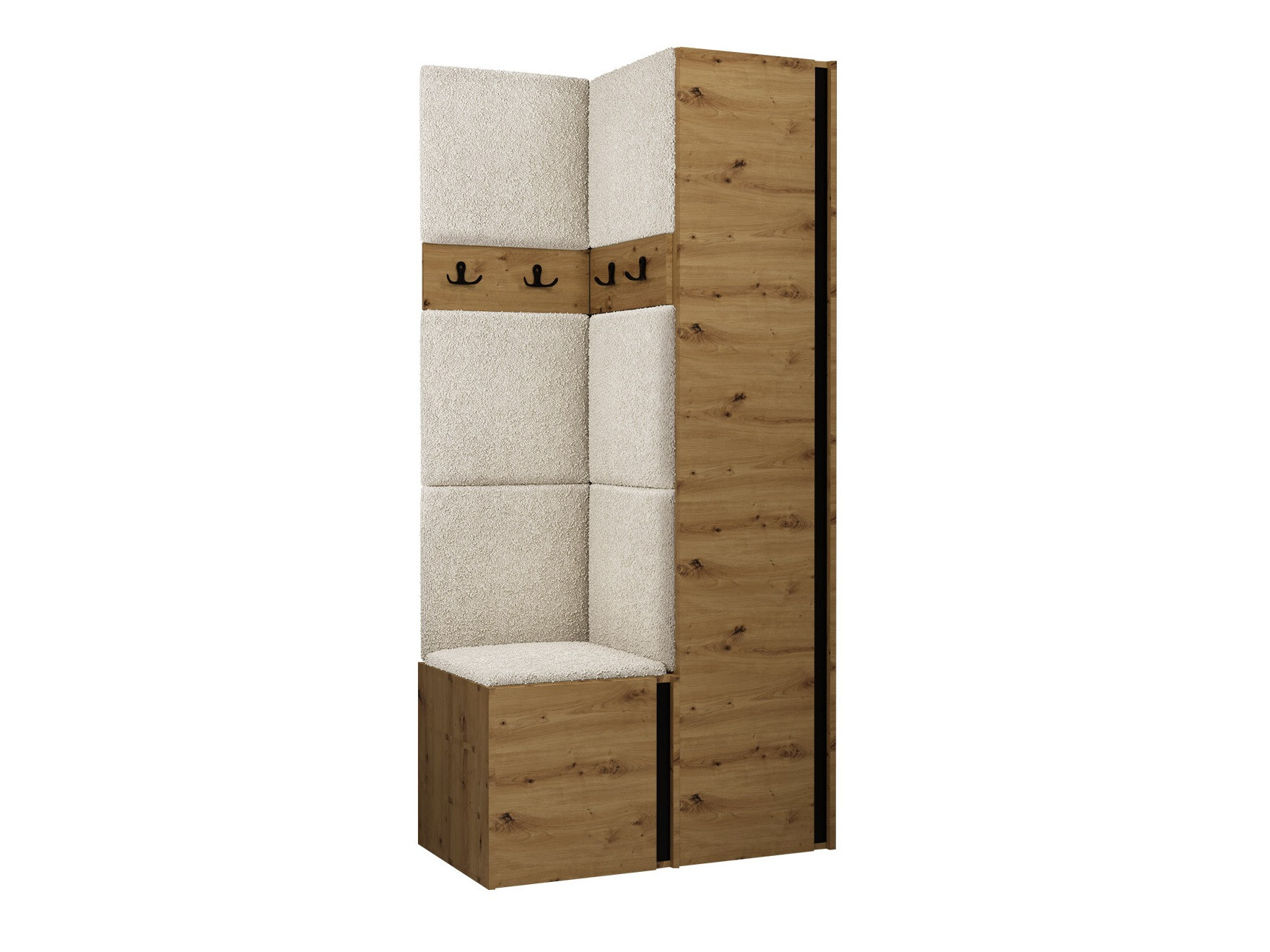 Set de hol Pinis XXIV (Stejar artizan + Negru)