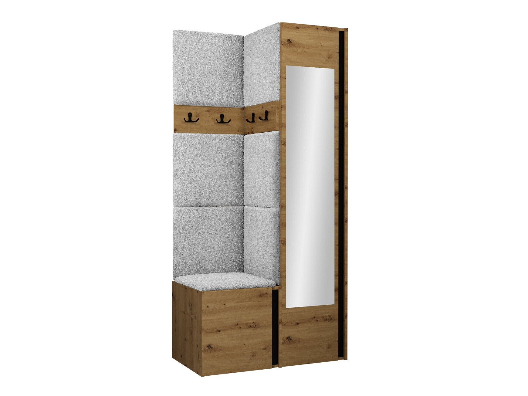 Set de hol Pinis XXV (Stejar artizan + Negru)
