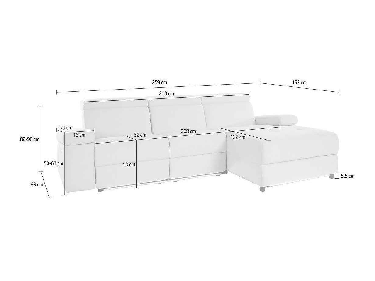 Colțar cu recliner Denton 704 (Antracit)