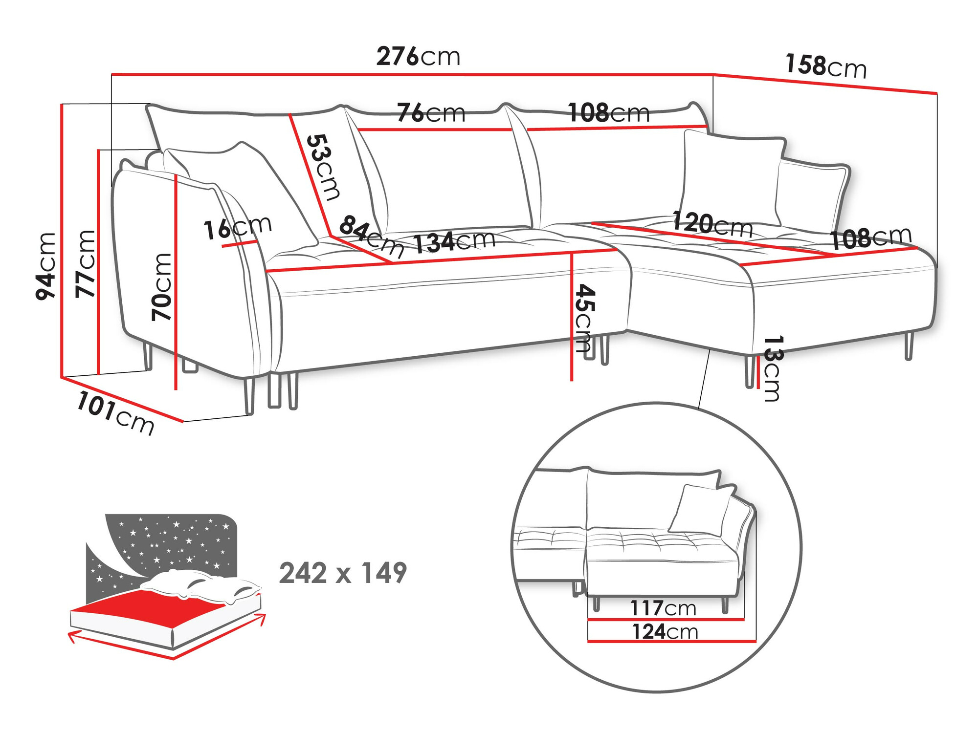 Colțar TrendyNest Cervon (Onega 02)